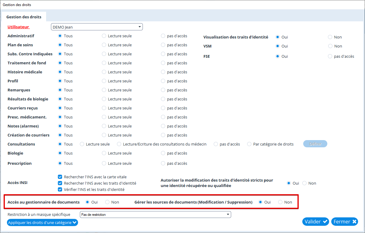 Manuel Utilisateur AlmaPro23.2.5. Gestion des droits des utilisateurs